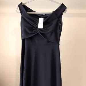 1. QUIZ, NWT (never worn) navy blue midi dress with high/low hemline.